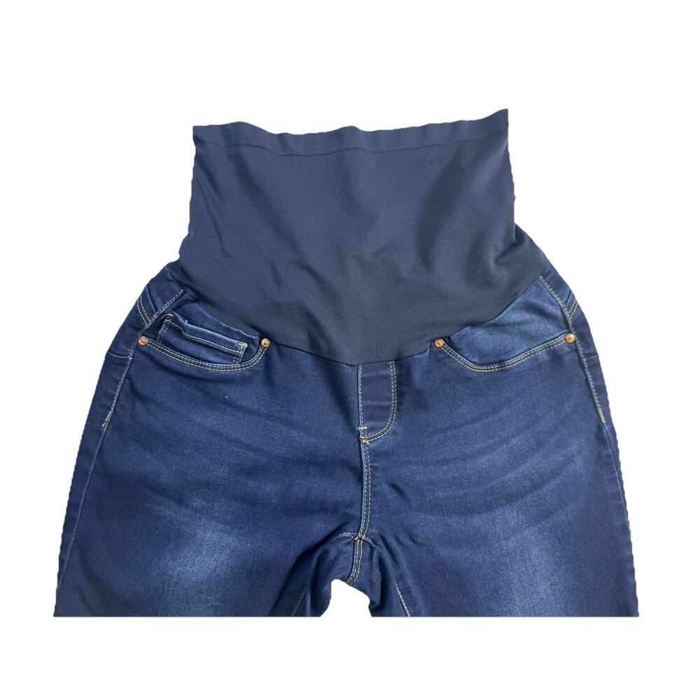 Blue Sky Women's Maternity Skinny Blue Denim Jeans Stretch Solid 5-Pocket